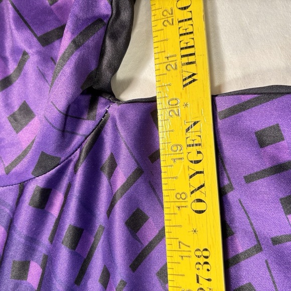 Unbranded Purple Jersey Geometric shapes squares Optical Illusion Shirt XL Norah - Picture 4 of 9
